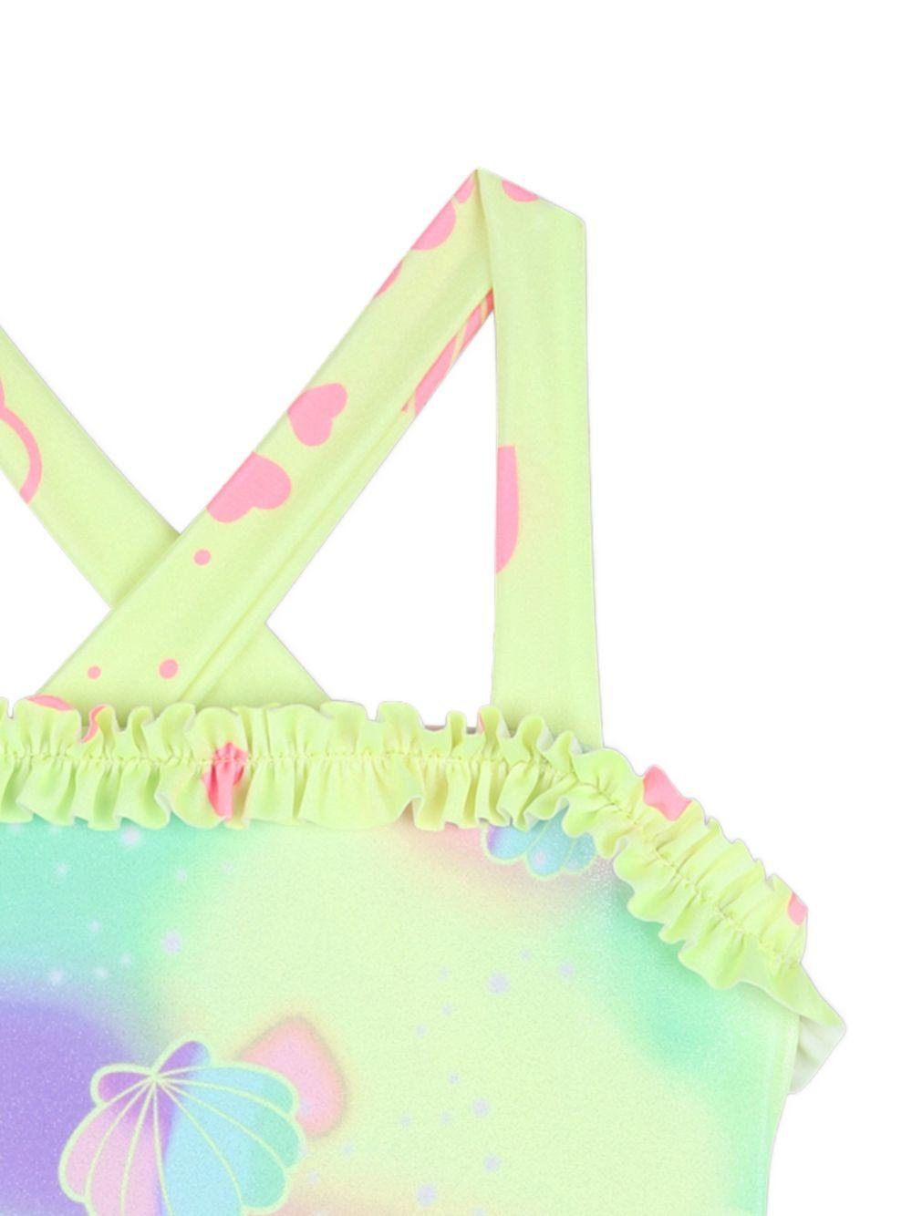 Costume intero per bambina Billieblush giallo con stampa grafica conchiglie - Rubino Kids