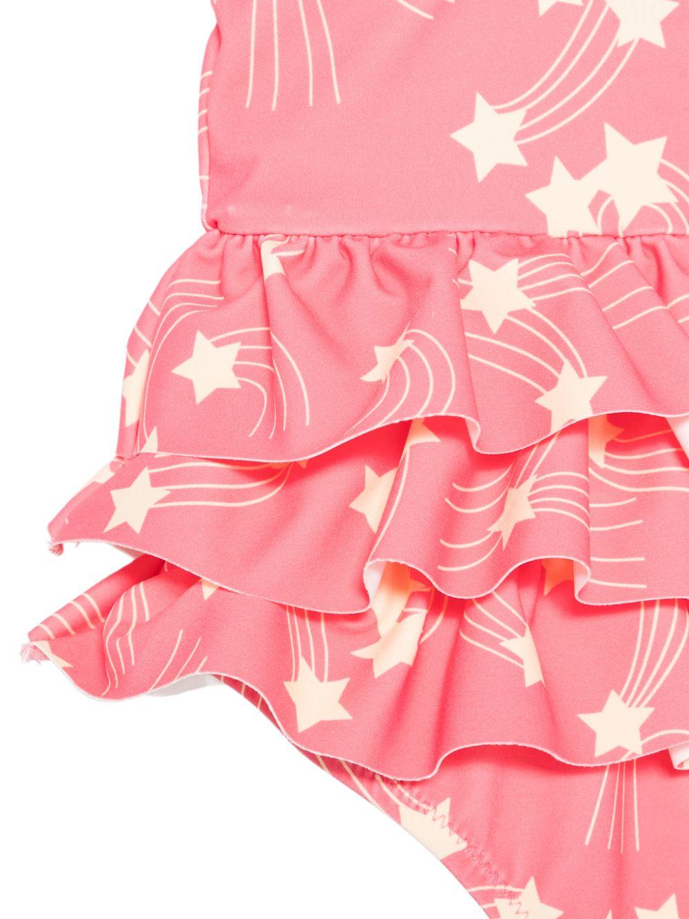 Costume intero per neonata Mini Rodini rosa con stampa a stelle all - over - Rubino Kids