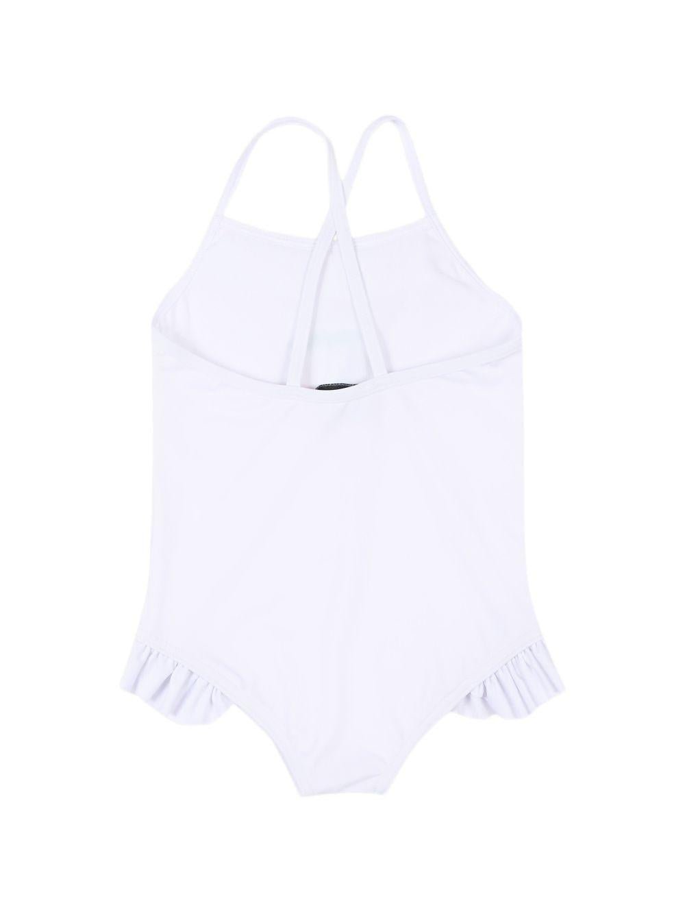 Costume intero per neonata Moschino Kids bianco con ruches - Rubino Kids