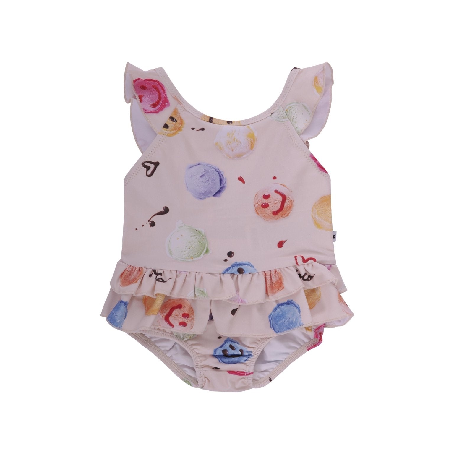 Costume per bambina Molo Kids beige con stampa all - over - Rubino Kids