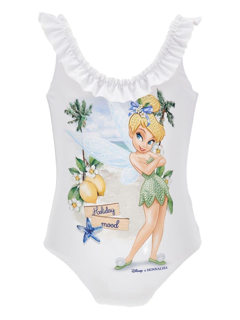 Costume per bambina Monnalisa x Disney bianco con stampa Trilli - Rubino Kids