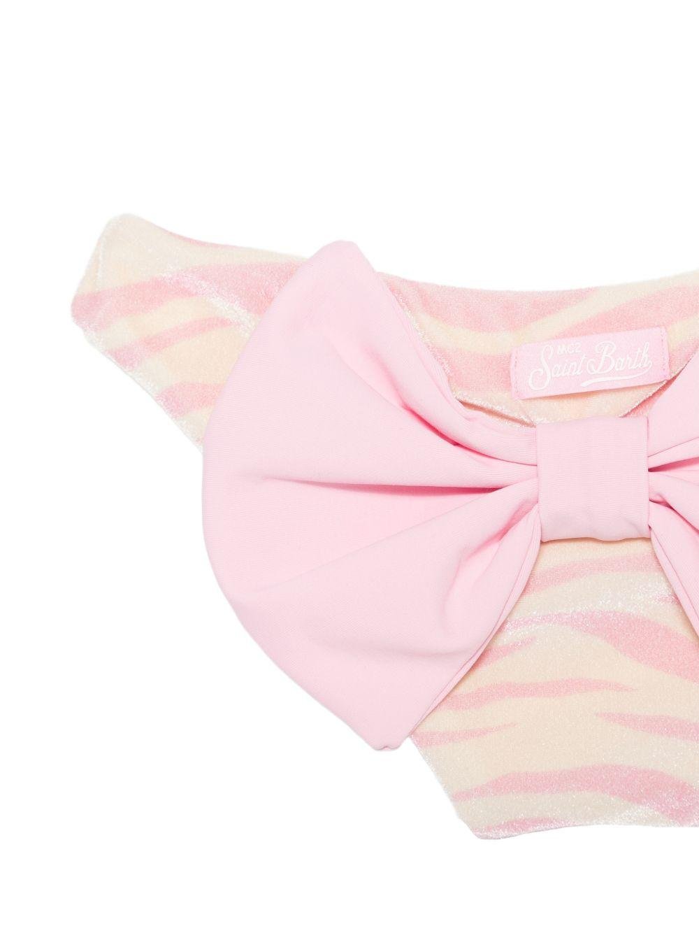 Costume per neonata MC2 Saint Barth Kids animalier con fiocco sul retro - Rubino Kids