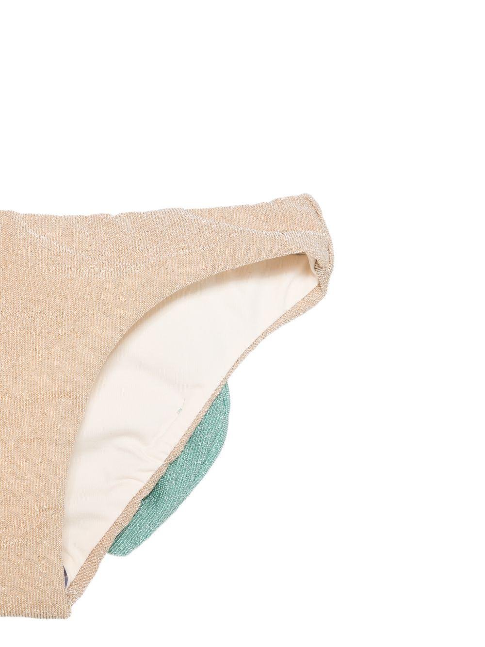 Costume per neonata MC2 Saint Barth Kids beige con cuciture tono su tono - Rubino Kids