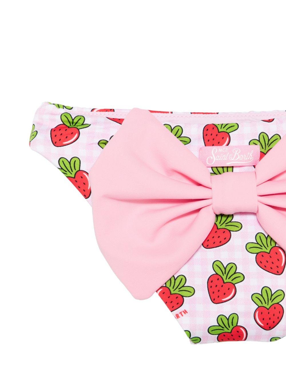 Costume per neonata MC2 Saint Barth Kids rosa con stampa fragole - Rubino Kids