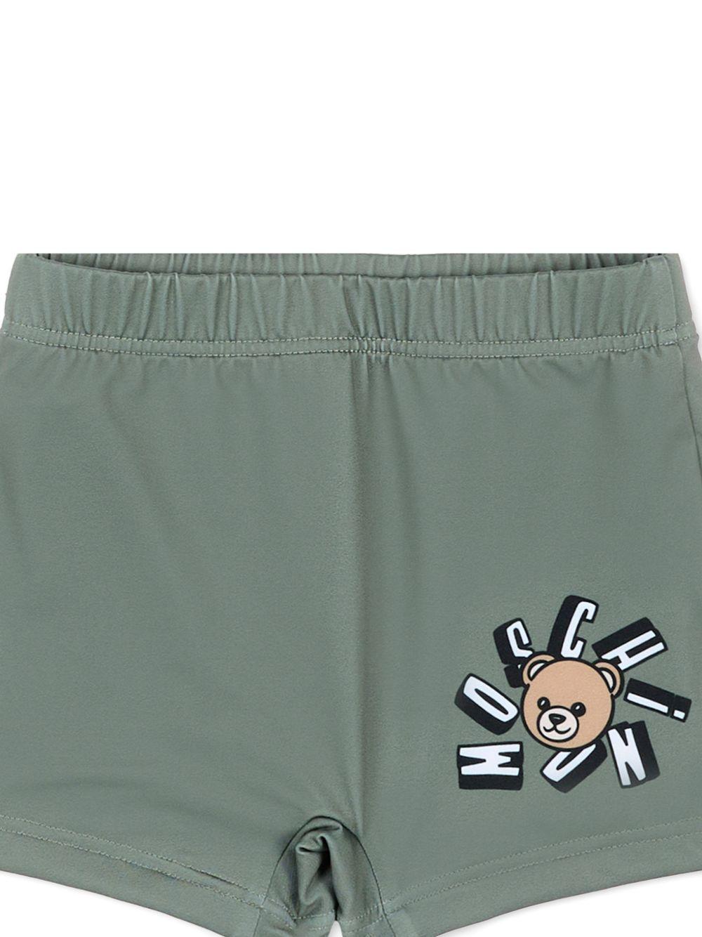 Costume per neonato Moschino Kids verde con stampa Teddy - Rubino Kids