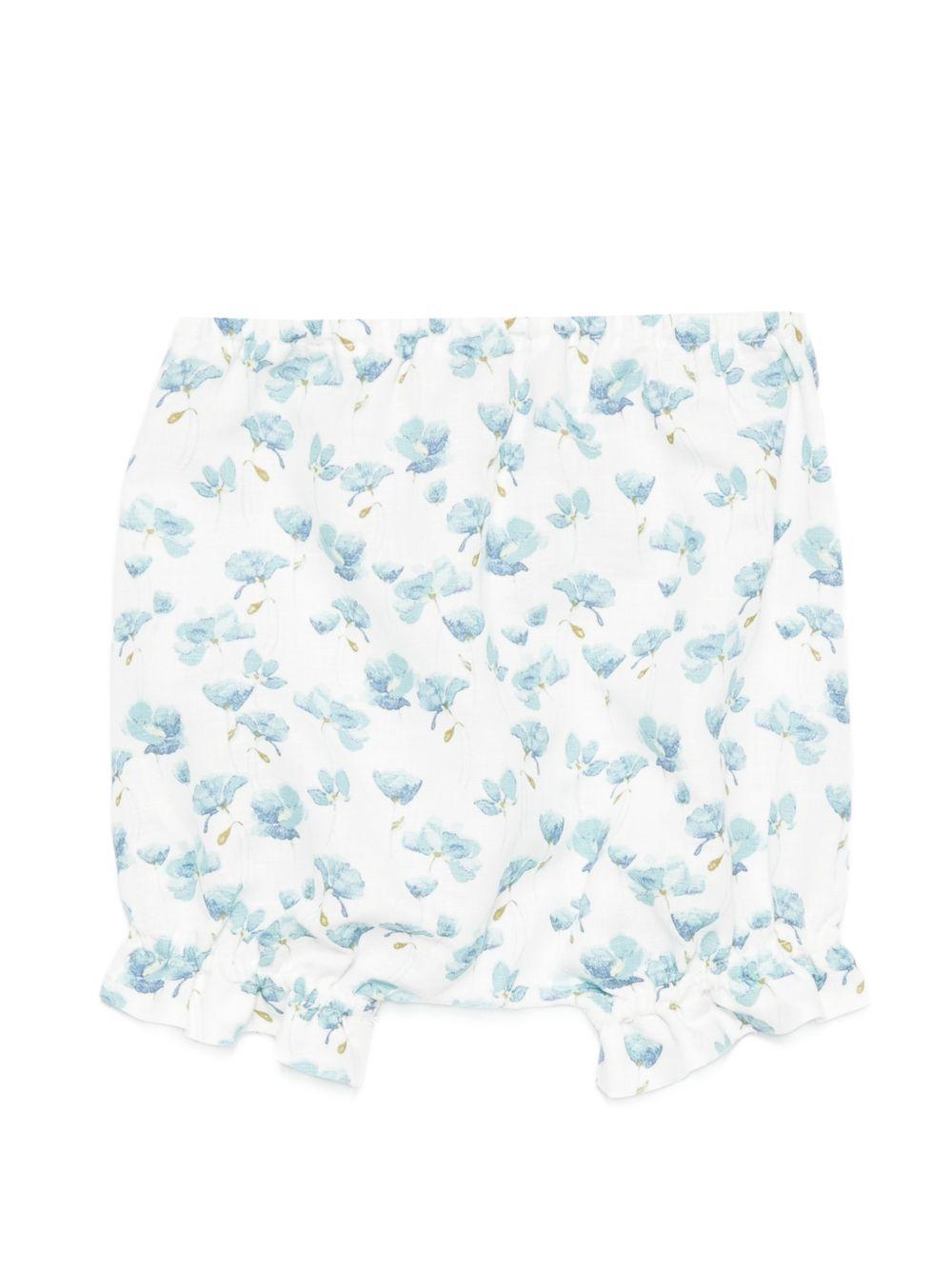 Culotte per neonata Mariella Ferrari bianca con stampa a fiori - Rubino Kids