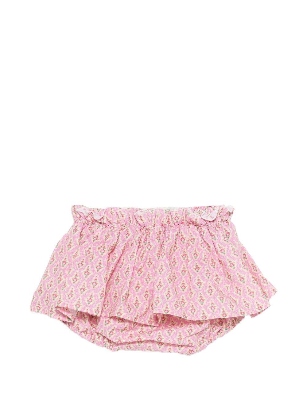 Culotte per neonata Mariella Ferrari rosa con stampa a fiori all - over - Rubino Kids