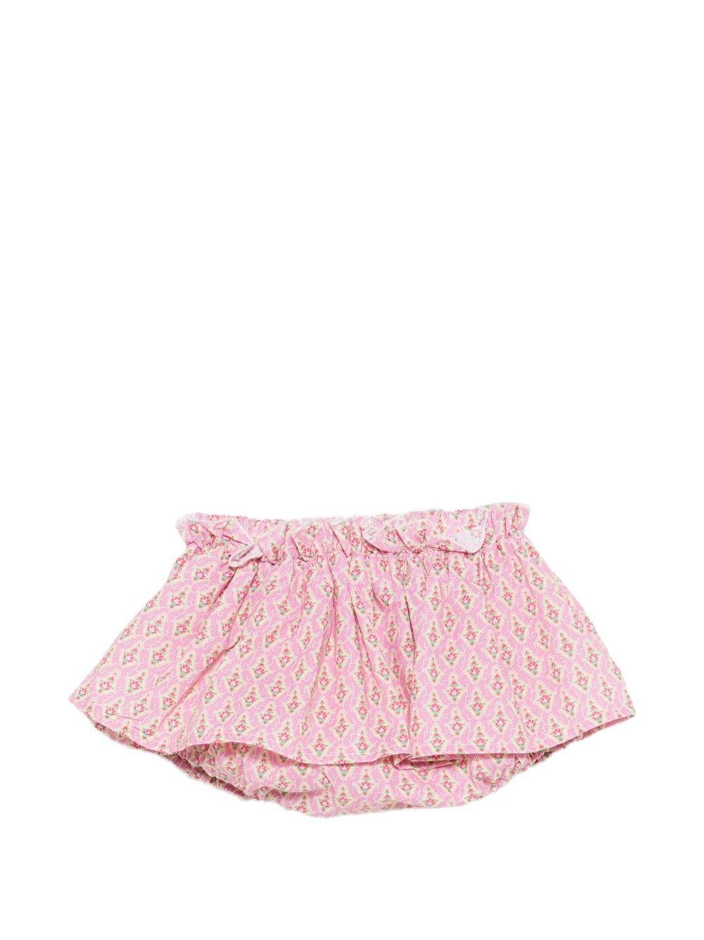Culotte per neonata Mariella Ferrari rosa con stampa a fiori all - over - Rubino Kids