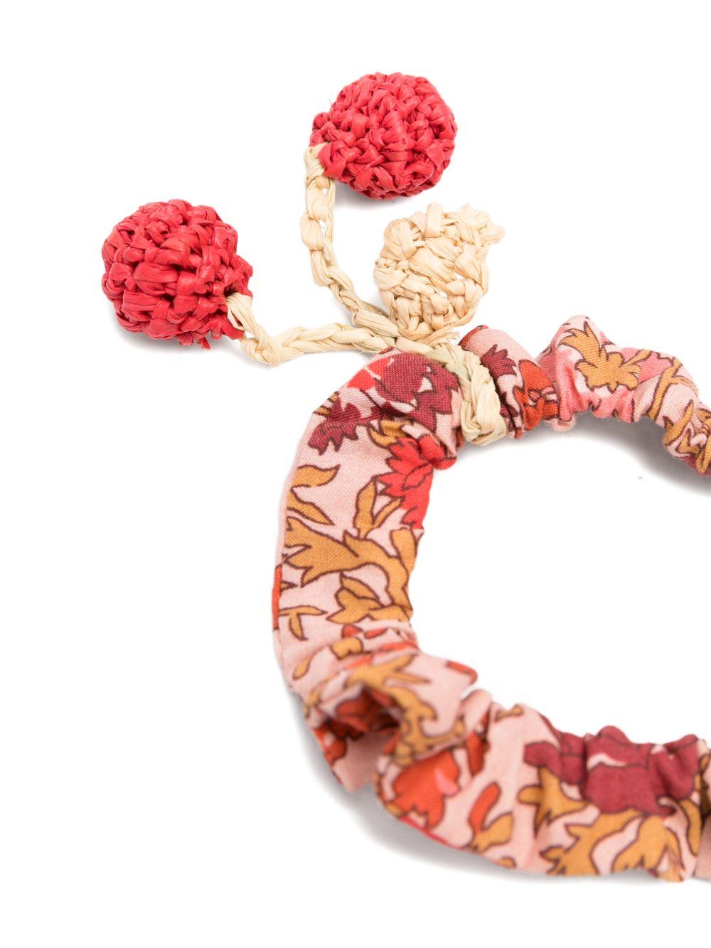 Elastico per capelli per bambina Bonpoint rosso con pompom - Rubino Kids