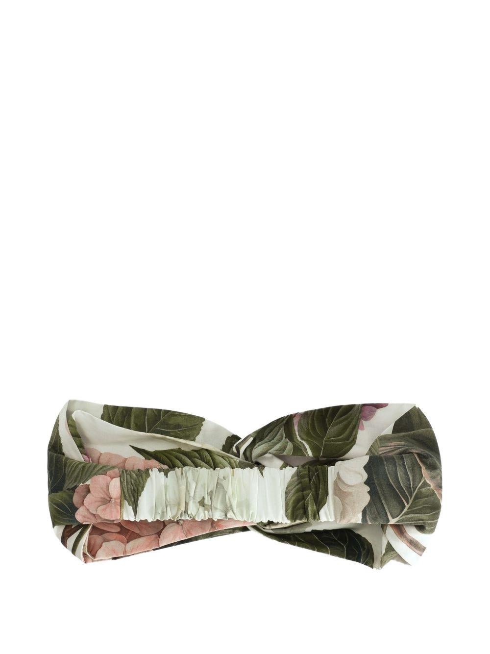 Fascia per capelli per neonata Dolce & Gabbana Kids bianca con fiori - Rubino Kids