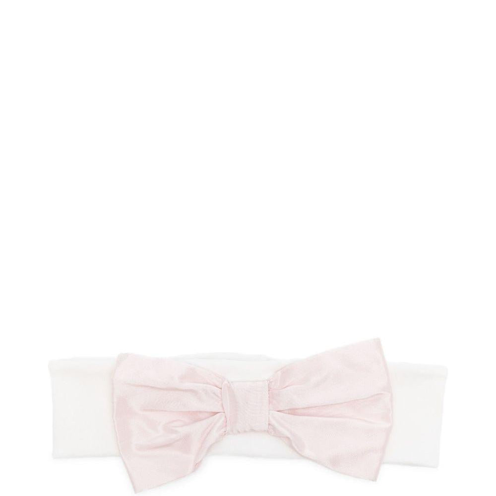 Fascia per neonata La Stupenderia rosa con fiocco bianco - Rubino Kids