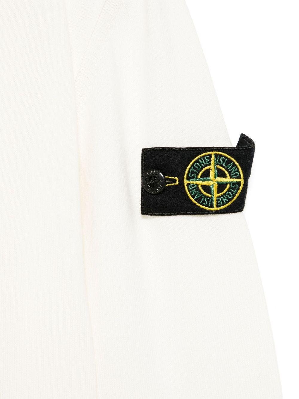 Felpa con applicazione Compass per bambino Stone Island Junior con girocollo - Rubino Kids