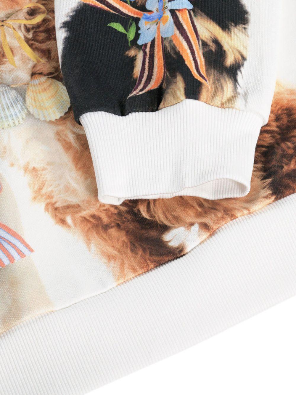 Felpa Maxi per bambina Molo bianca con stampa animali - Rubino Kids