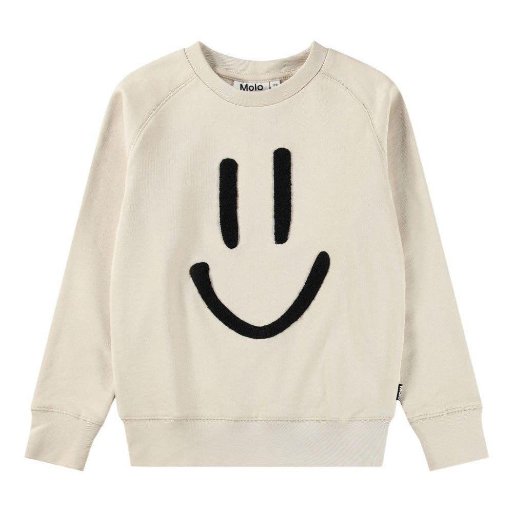 Felpa Mike per bambino Molo beige con stampa smile - Rubino Kids