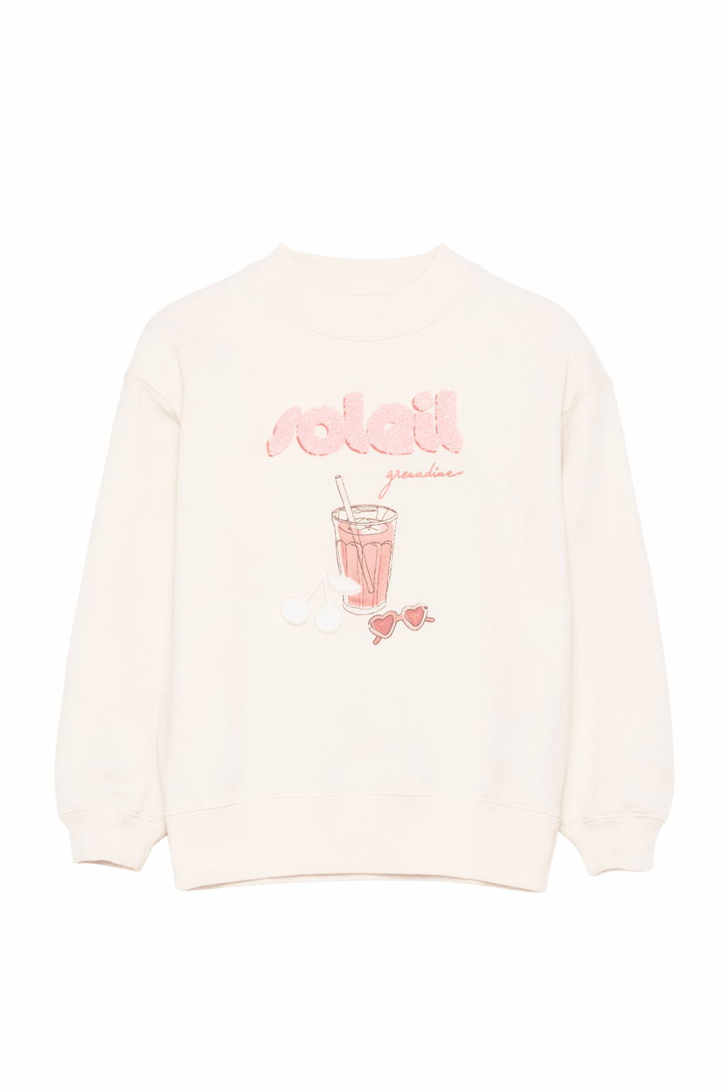 Felpa per bambina Bonpoint bianco sporco con stampa grafica - Rubino Kids