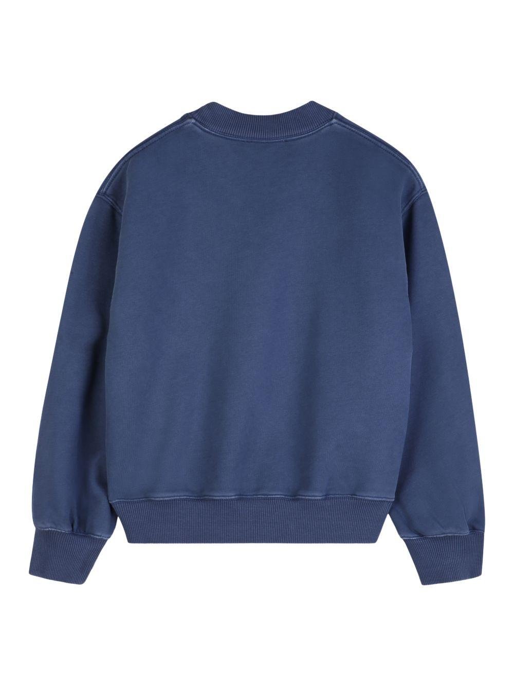 Felpa per bambina Chloé Kids blu con logo goffrato - Rubino Kids