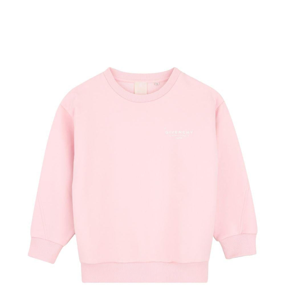 Felpa per bambina Givenchy Kids rosa con stampa tono su tono - Rubino Kids