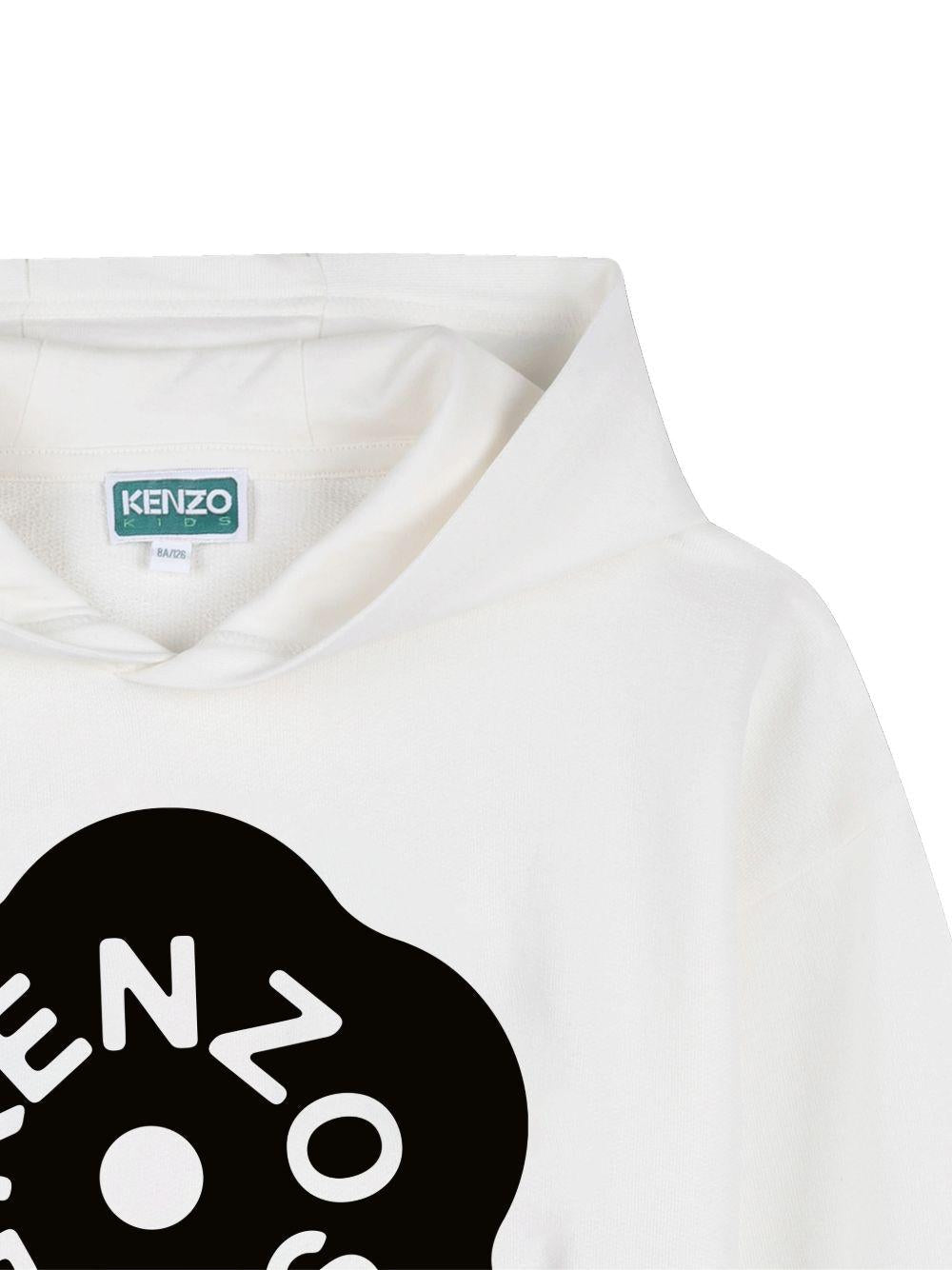 Felpa per bambina Kenzo Kids bianca con dettaglio logo sul davanti - Rubino Kids