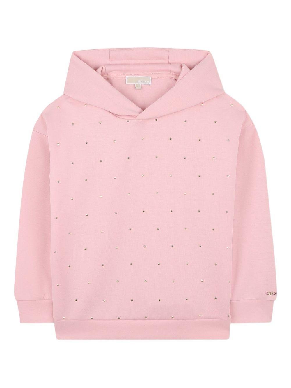Felpa per bambina Michael Kors Kids rosa con strass - Rubino Kids