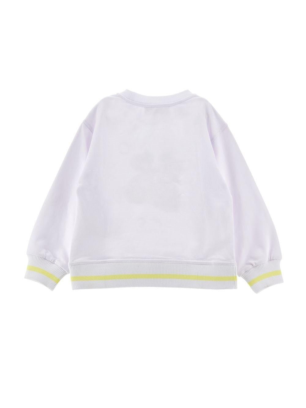 Felpa per bambina Monnalisa bianca con stampa grafica Positano - Rubino Kids