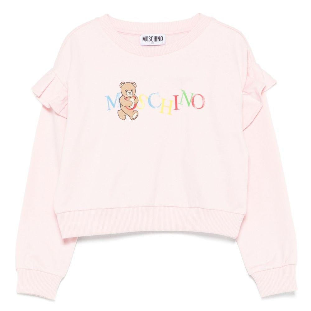 Felpa per bambina Moschino Kids rosa con ruches - Rubino Kids