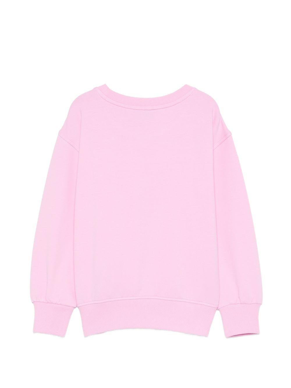 Felpa per bambina Moschino Kids rosa con stampa grafica Teddy Bear - Rubino Kids