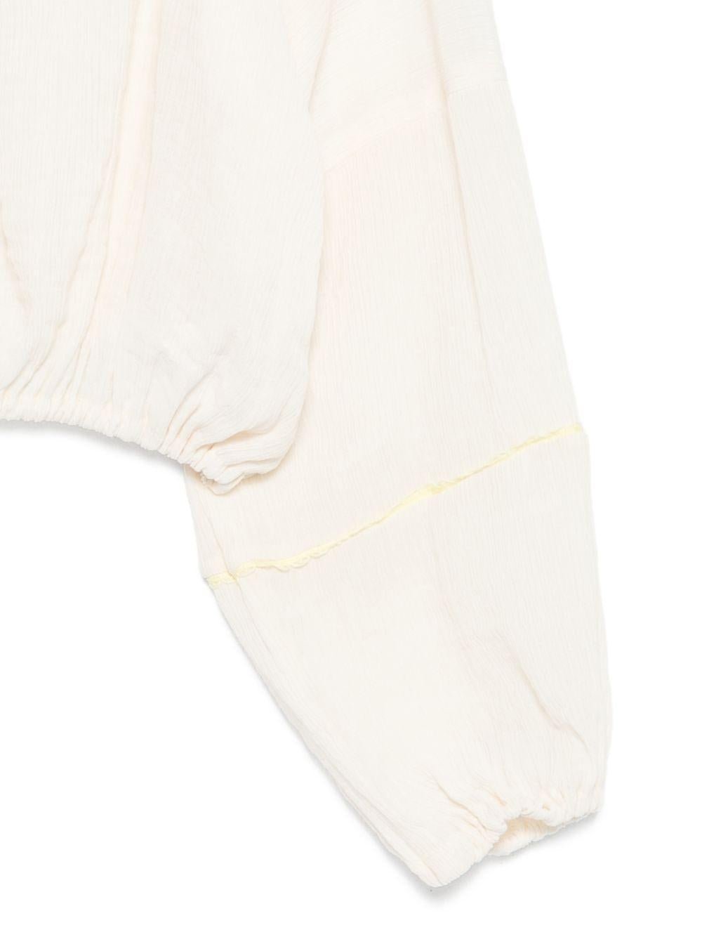 Felpa per bambina MSGM Kids bianca con design crop - Rubino Kids