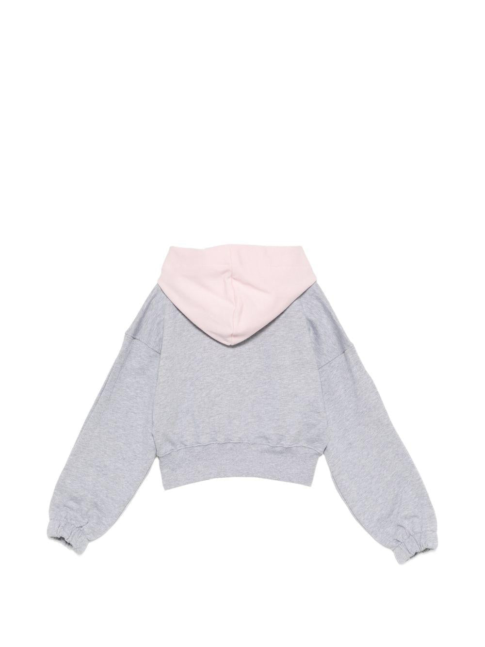Felpa per bambina MSGM Kids grigia con logo sul davanti - Rubino Kids