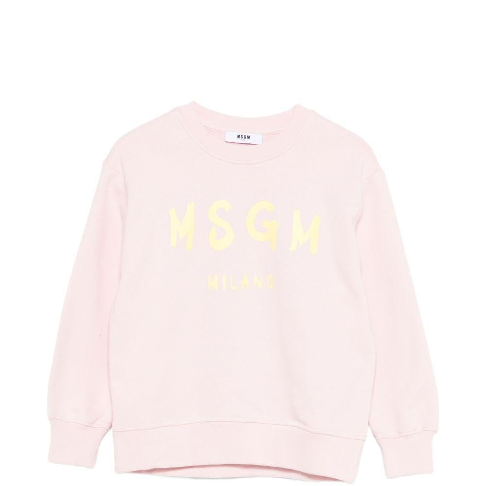 Felpa per bambina MSGM Kids rosa con stampa logo - Rubino Kids