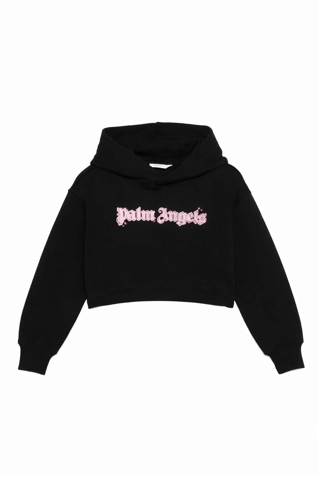 Felpa per bambina Palm Angels Kids nero con cappuccio decorato<BR/> - Rubino Kids