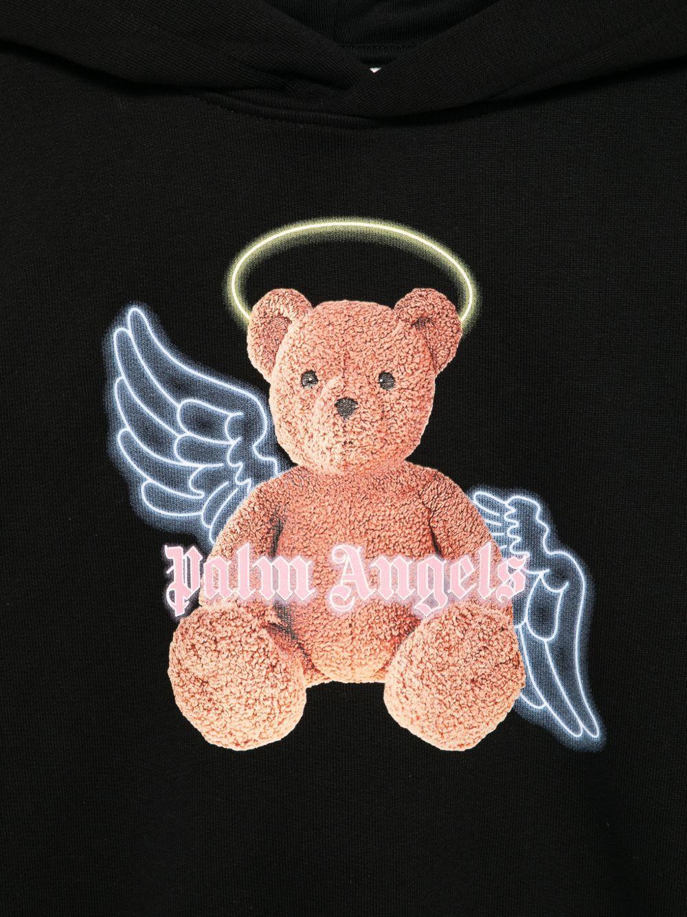 Felpa per bambina Palm Angels Kids nero con stampa sul davanti - Rubino Kids