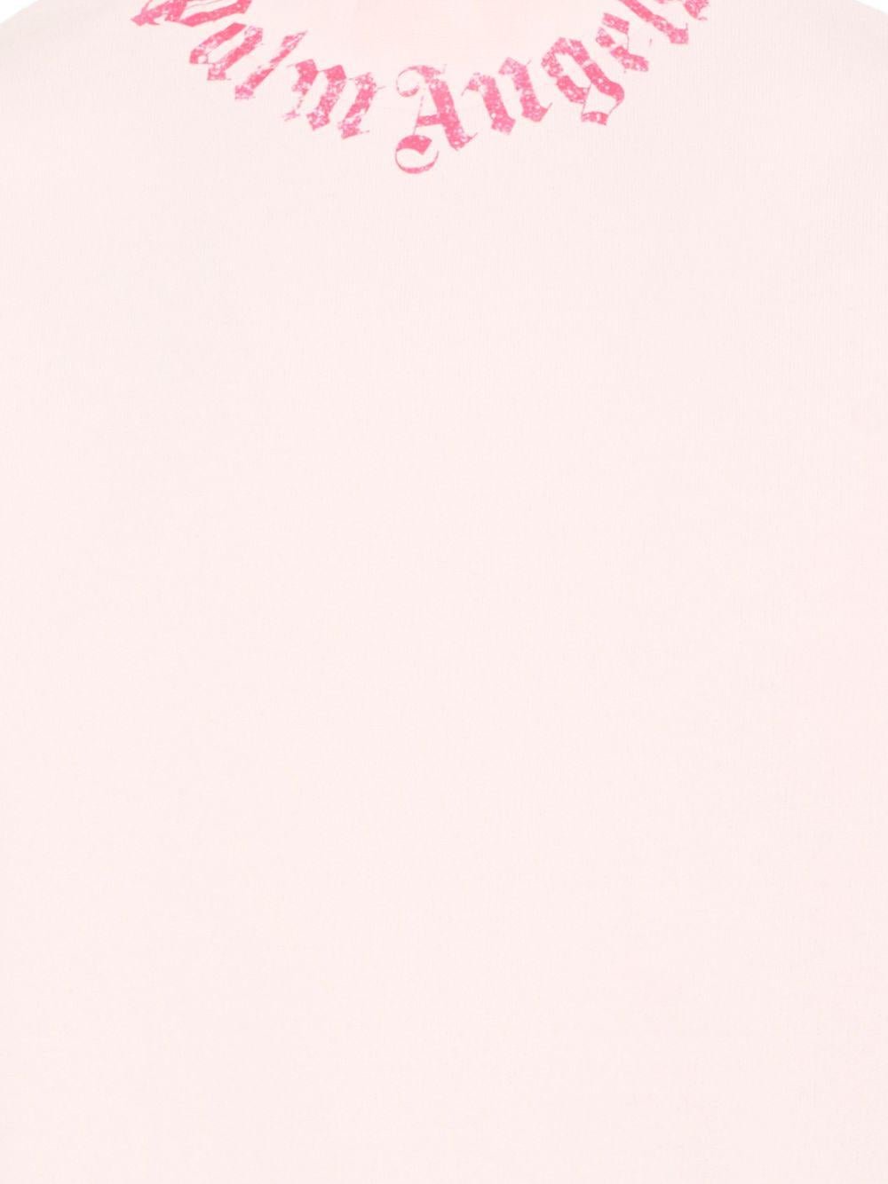 Felpa per bambina Palm Angels Kids rosa con logo sul davanti - Rubino Kids