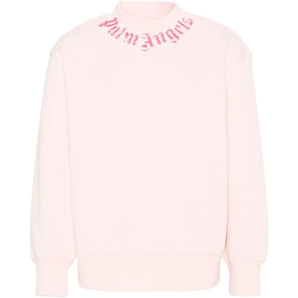 Felpa per bambina Palm Angels Kids rosa con logo sul davanti - Rubino Kids