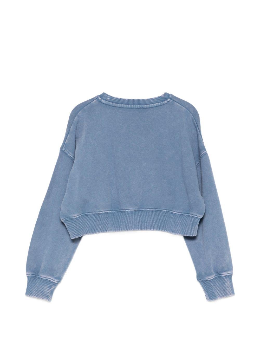 Felpa per bambina Stella McCartney Kids blu girocollo con logo - Rubino Kids