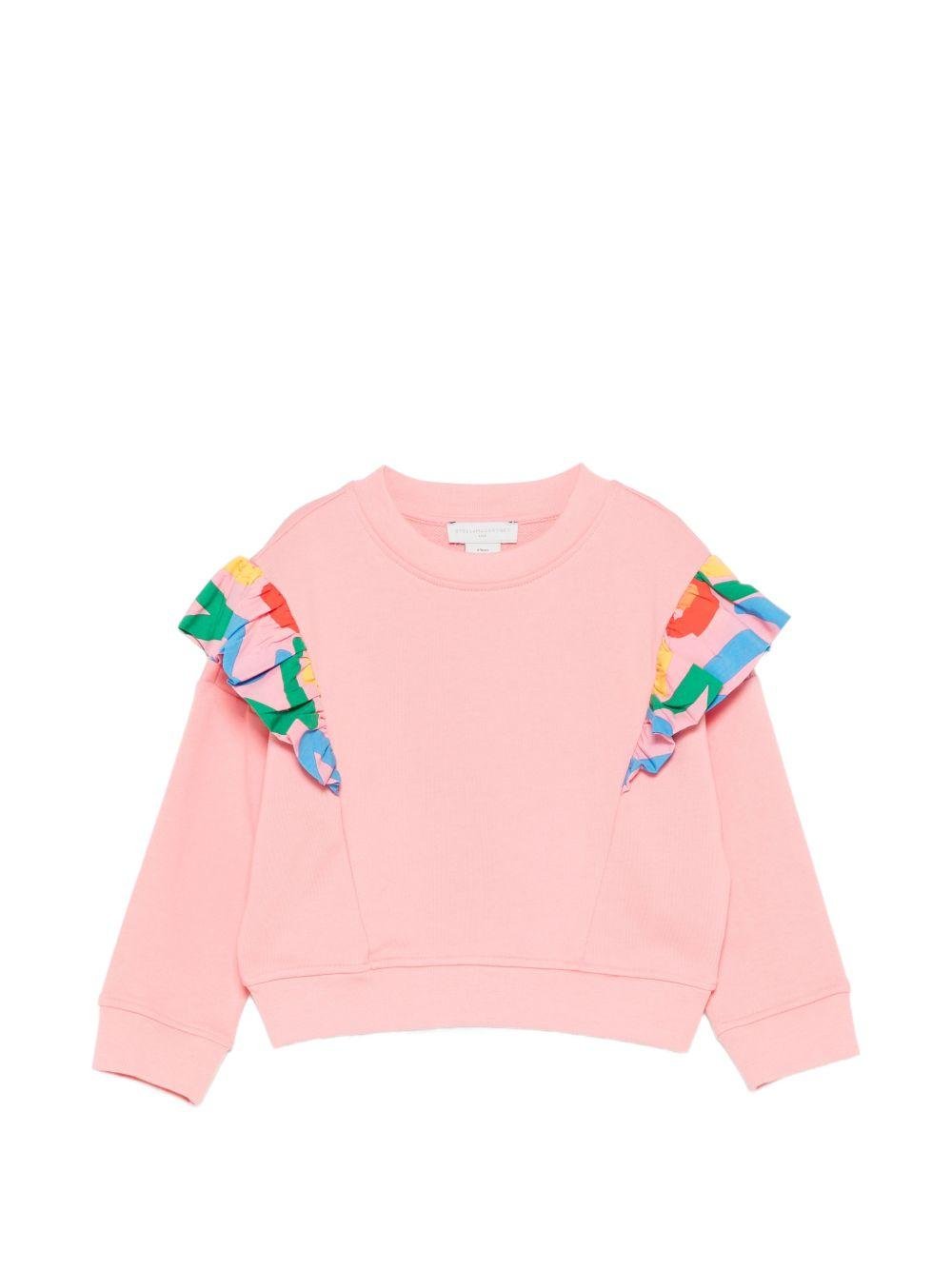 Felpa per bambina Stella McCartney Kids rosa con ruches - Rubino Kids