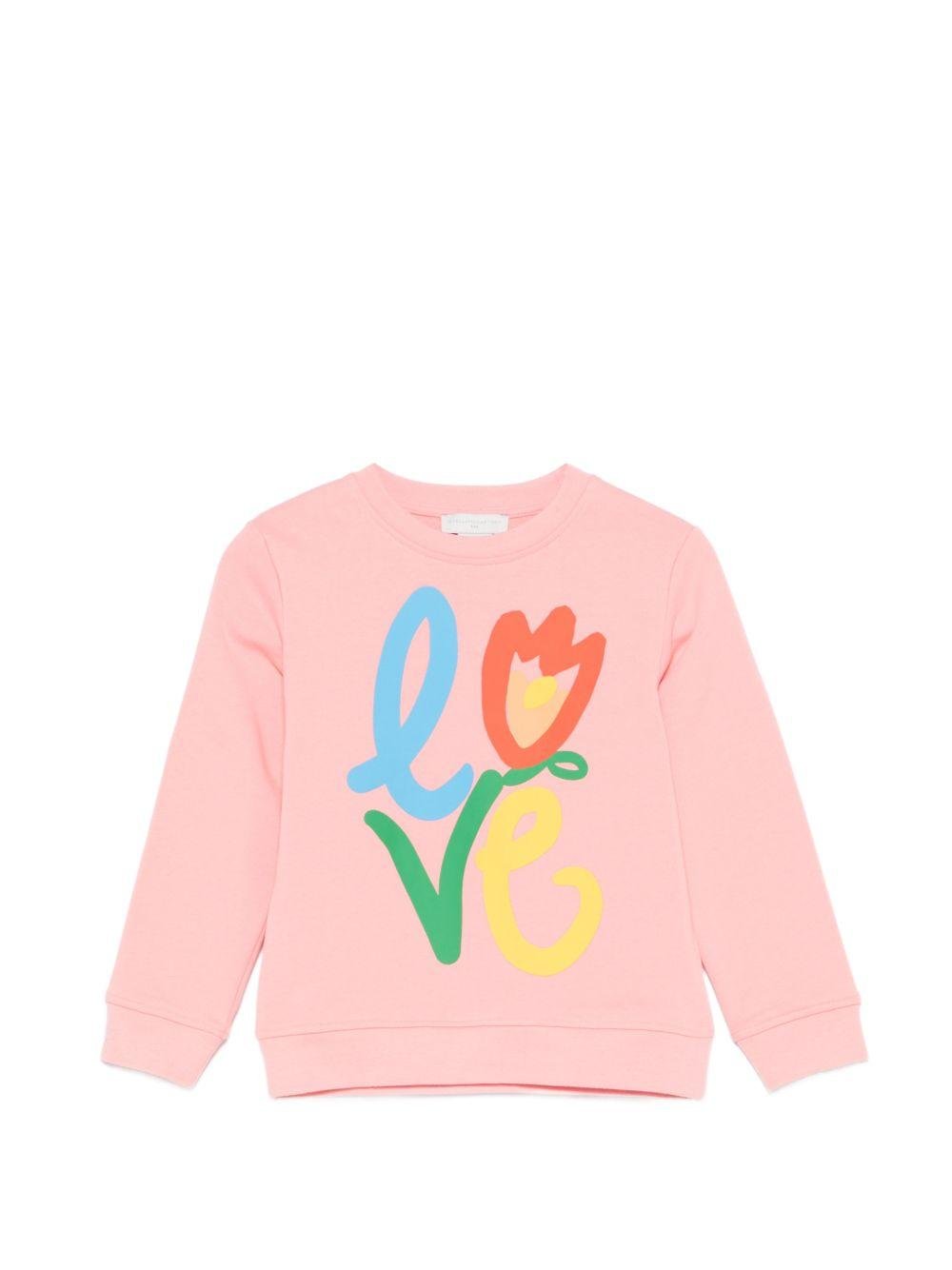 Felpa per bambina Stella McCartney Kids rosa con stampa grafica - Rubino Kids