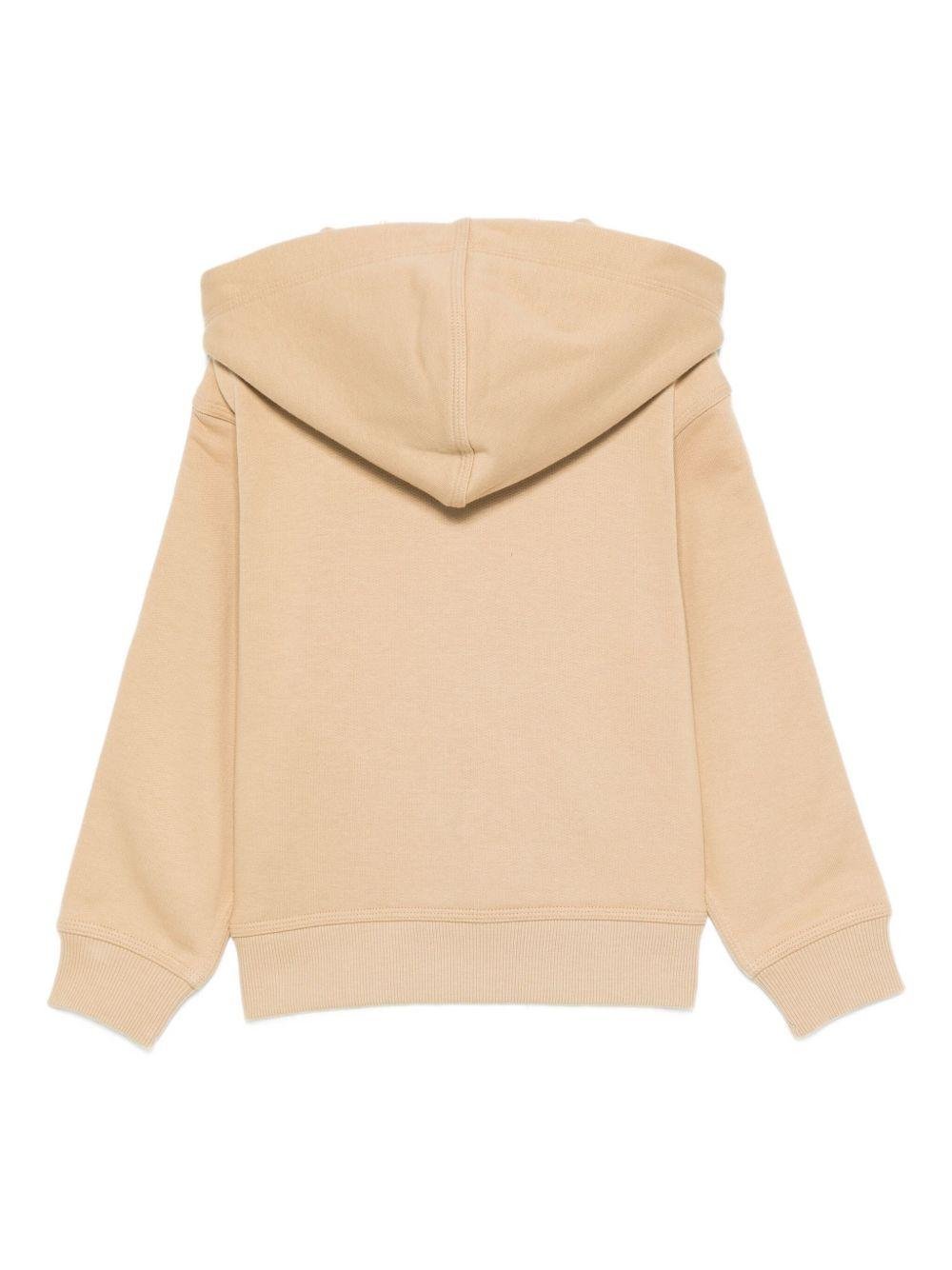 Felpa per bambini Burberry Kids beige con scollo con cappuccio - Rubino Kids