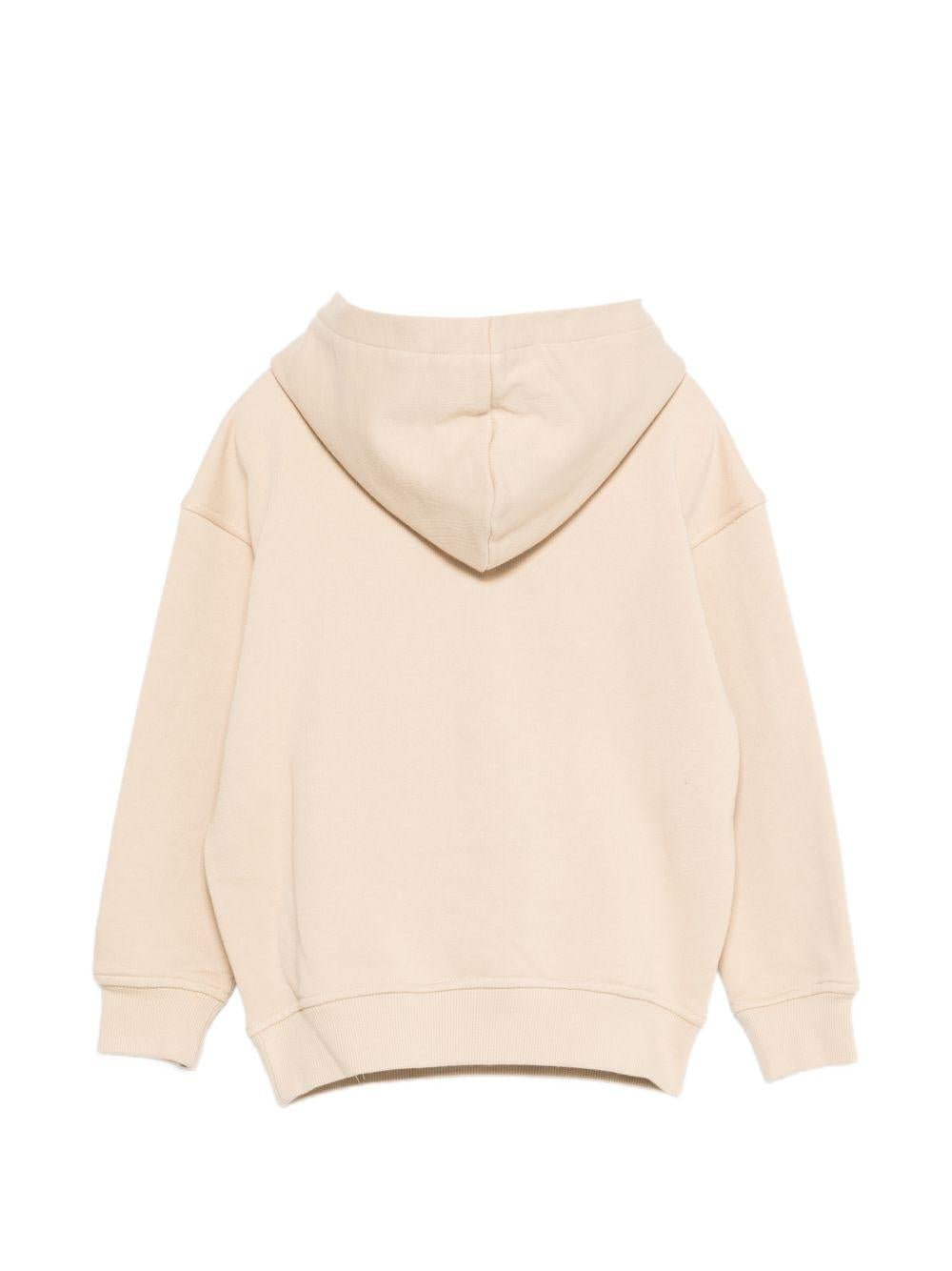 Felpa per bambini Moschino Kids beige con stampa grafica con logo - Rubino Kids