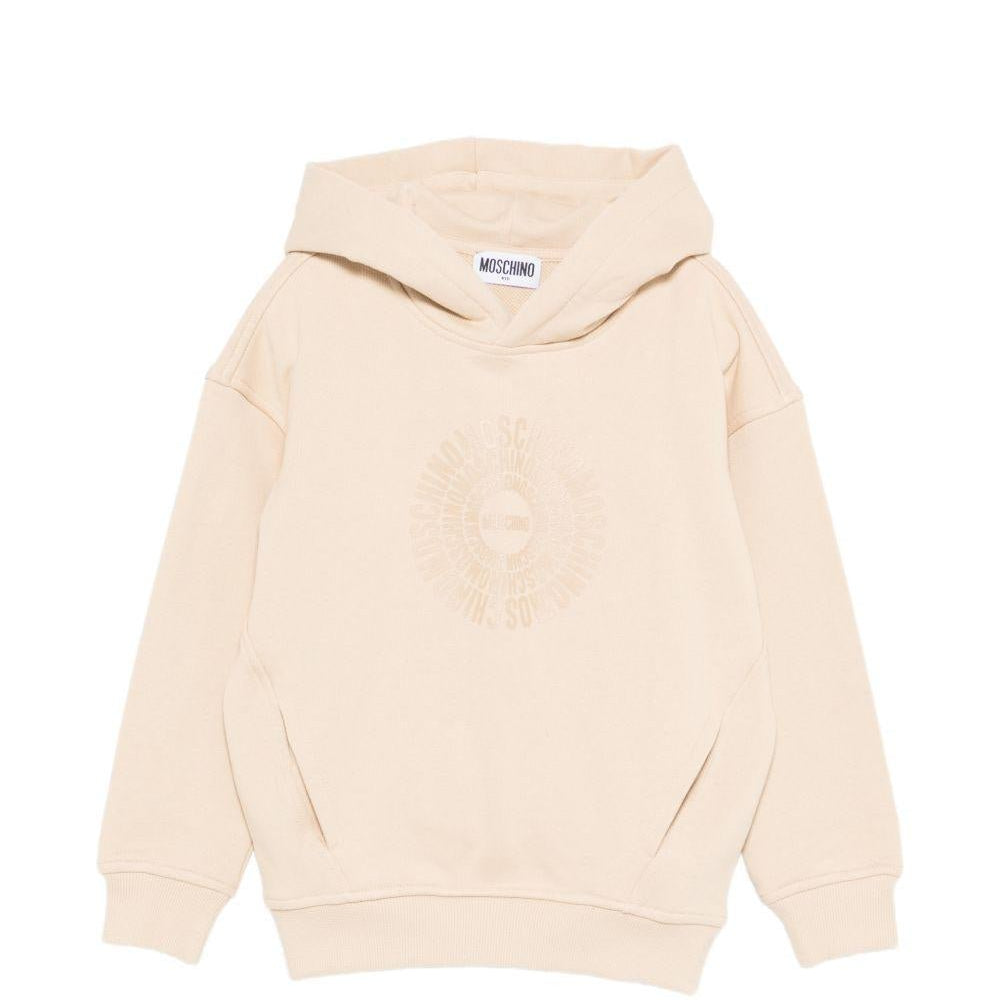Felpa per bambini Moschino Kids beige con stampa grafica con logo - Rubino Kids