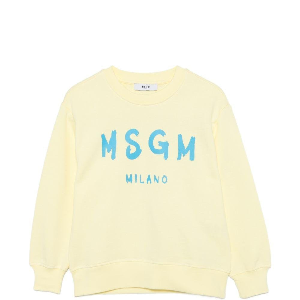 Felpa per bambini MSGM Kids gialla con stampa logo - Rubino Kids