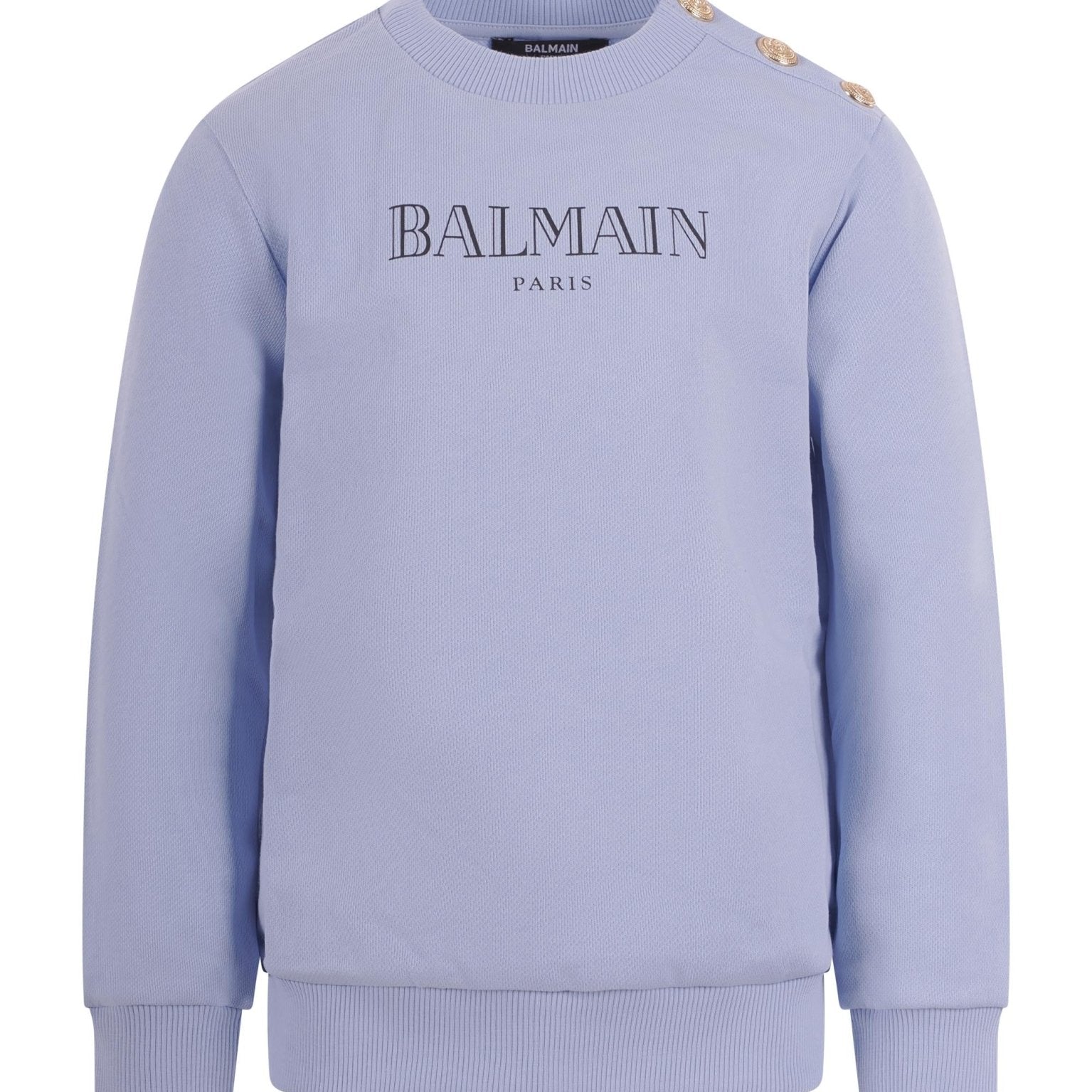 Felpa per bambino Balmain Kids azzurra con logo sul davanti - Rubino Kids