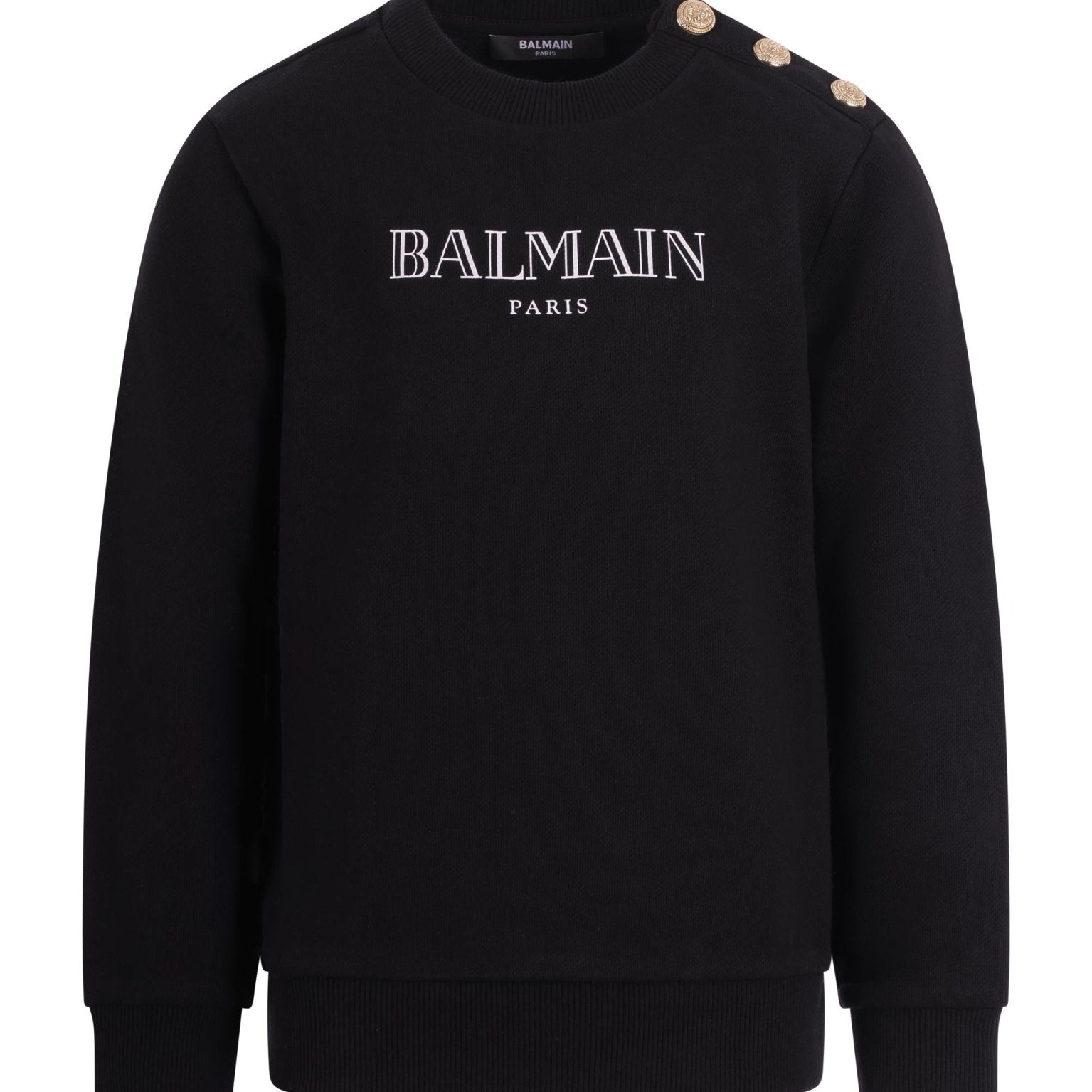 Felpa per bambino Balmain Kids nera con logo sul davanti - Rubino Kids
