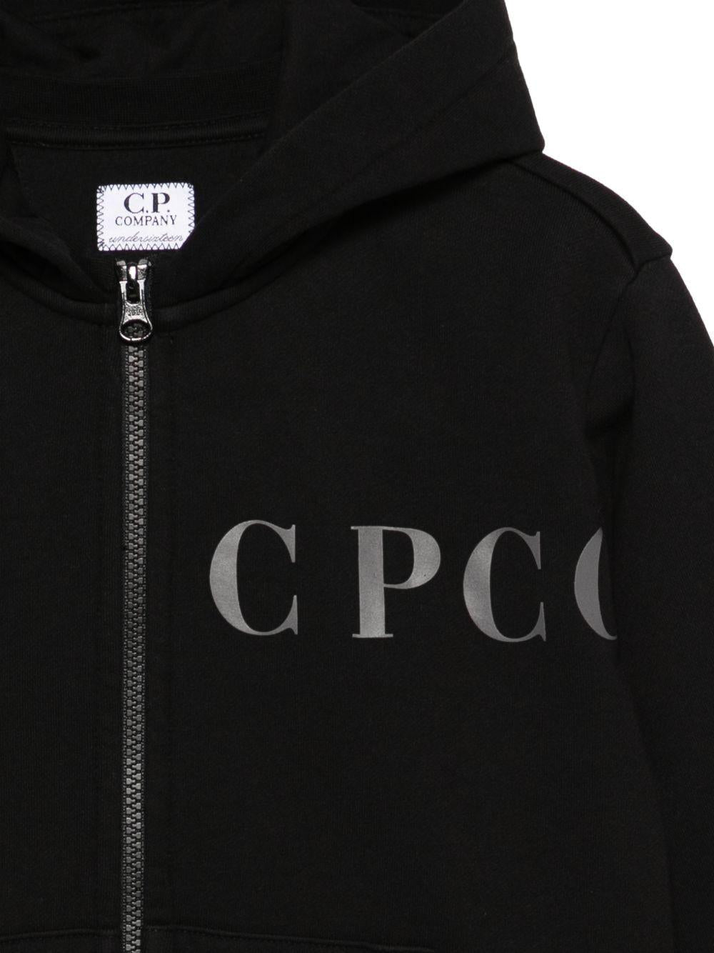 Felpa per bambino C.P. Company Kids nera con logo sul davanti - Rubino Kids