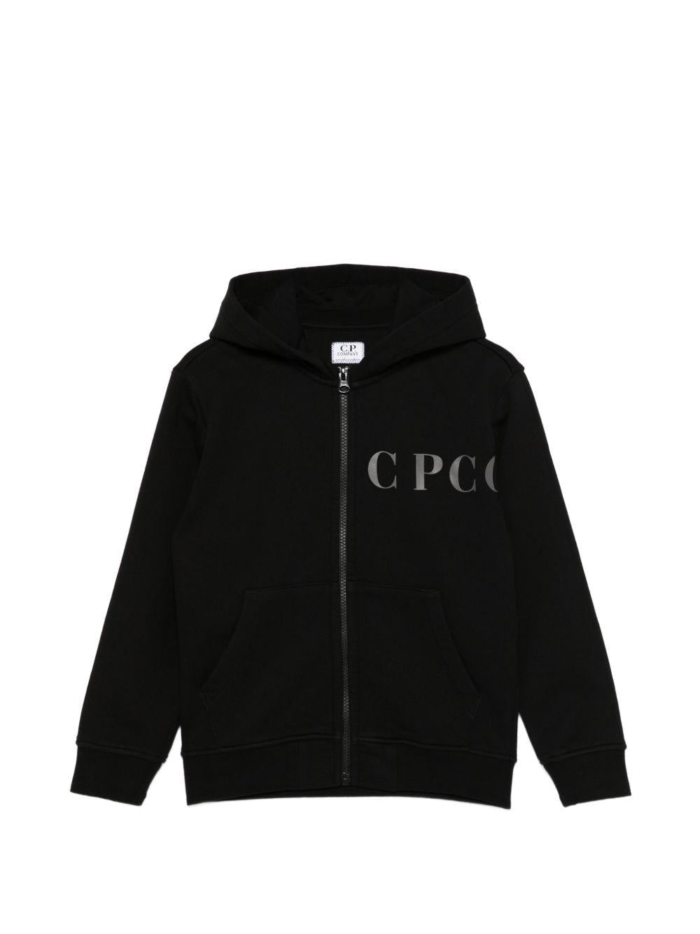 Felpa per bambino C.P. Company Kids nera con logo sul davanti - Rubino Kids