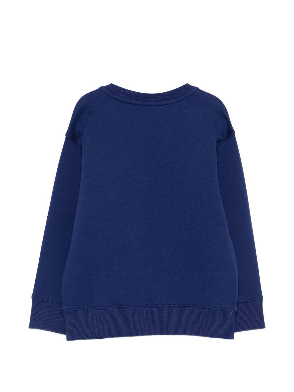 Felpa per bambino Emporio Armani Kids blu con logo sul davanti - Rubino Kids