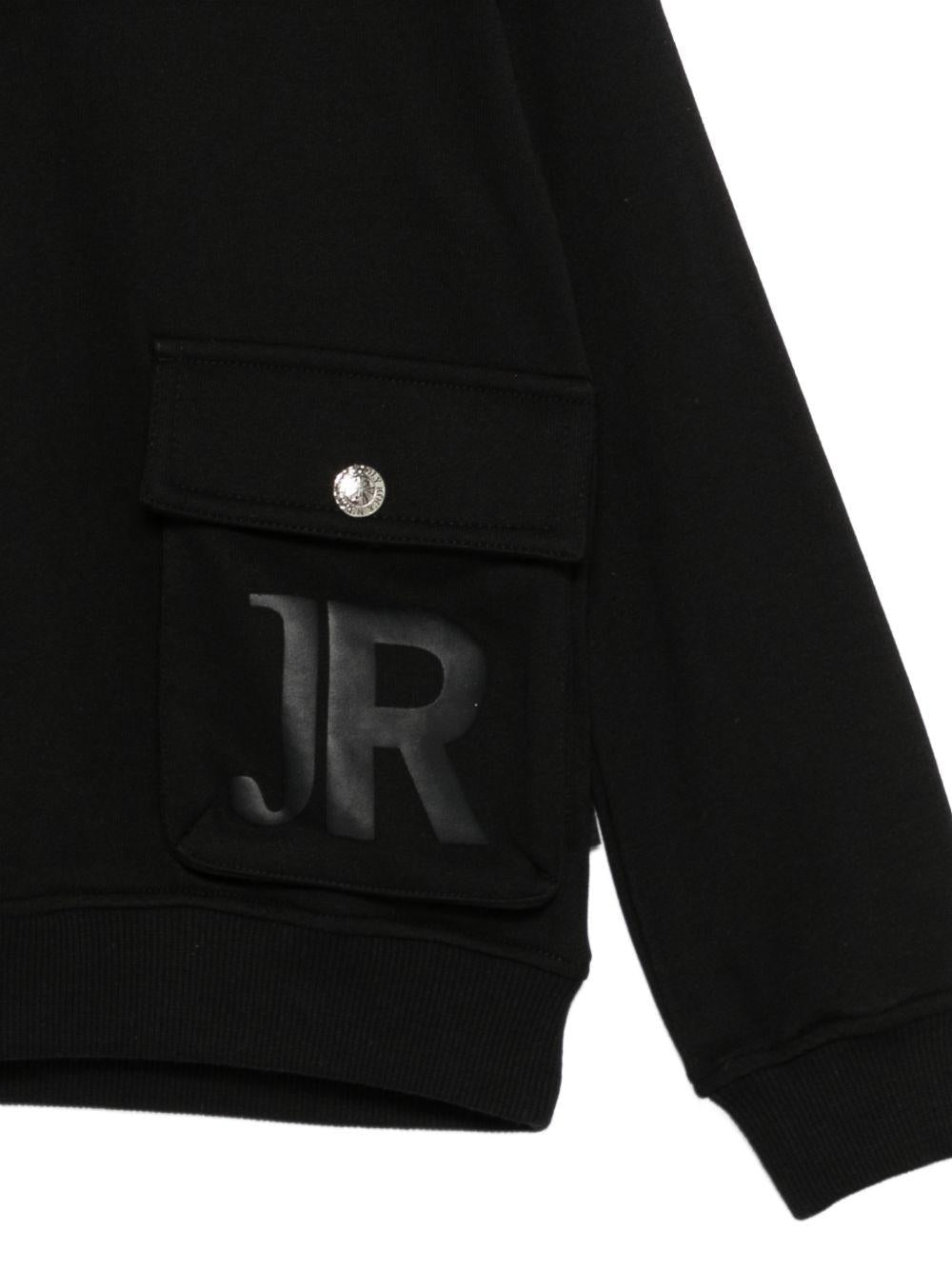 Felpa per bambino John Richmond nera con cappuccio - Rubino Kids