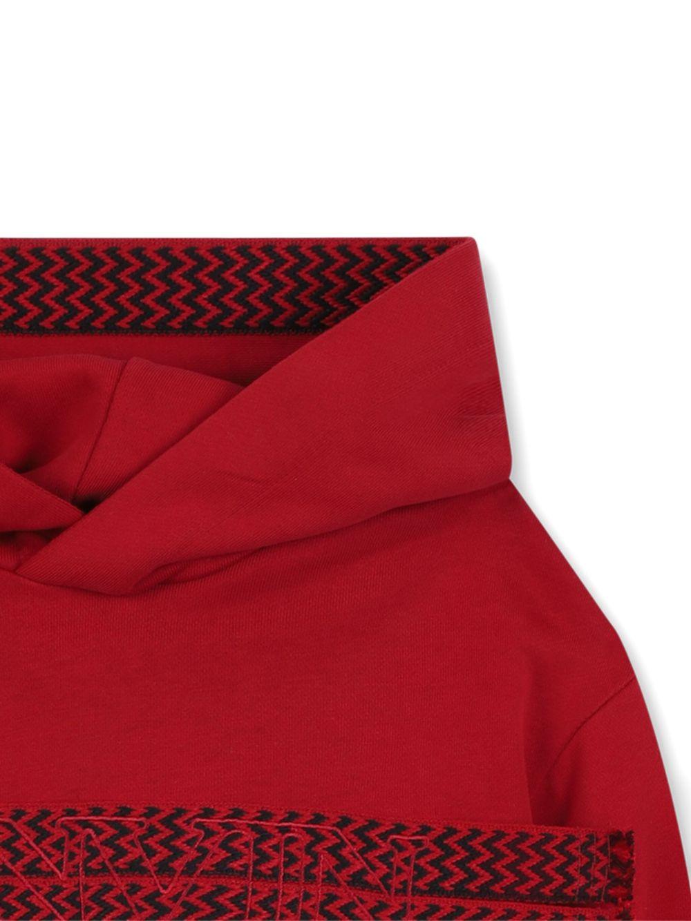 Felpa per bambino Lanvin Enfant rossa con dettaglio logo - Rubino Kids