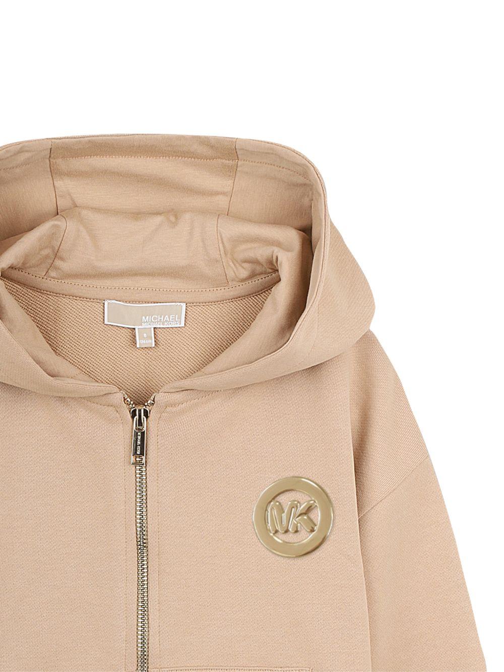 Felpa per bambino Michael Kors Kids beige con cappuccio - Rubino Kids