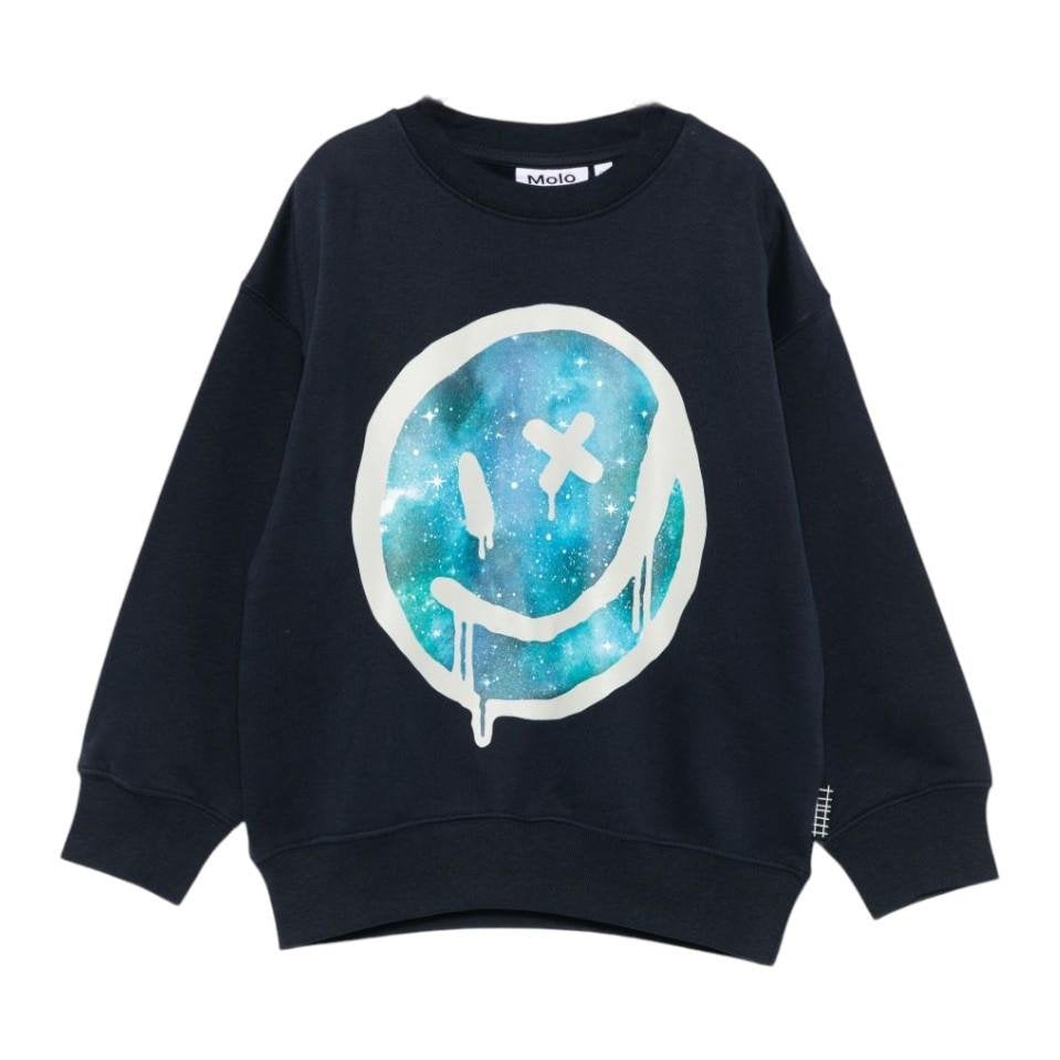 Felpa per bambino Molo blu con stampa faccina - Rubino Kids