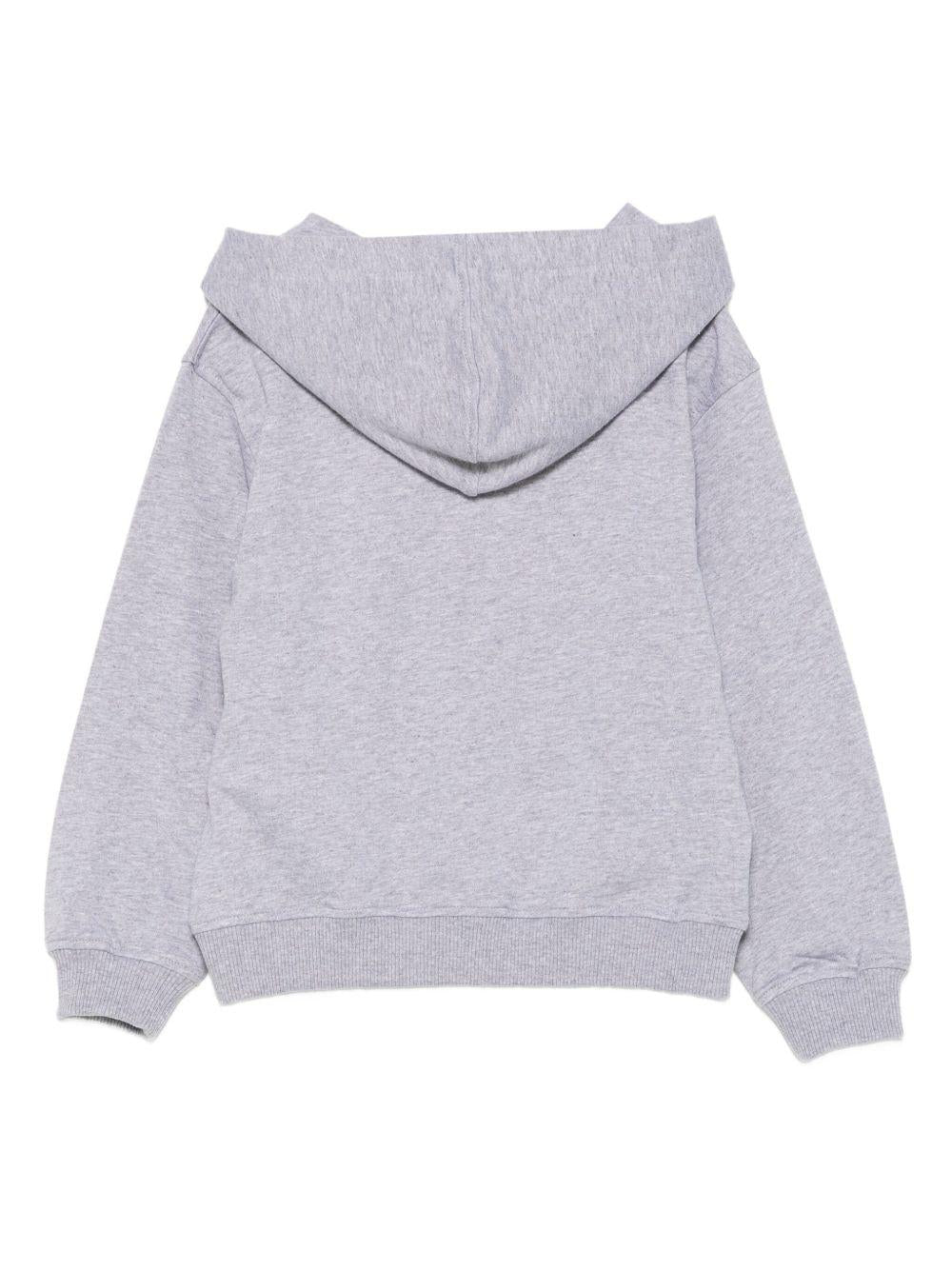 Felpa per bambino Moschino Kids grigio con stampa Teddy e cappuccio - Rubino Kids